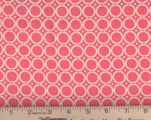 Fabric Orange White Geo Circles Dots Modern Mod 100% Cotton Quilt 1 1/2 NEW - Picture 1 of 1