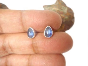 CYANITE Sterling Silver 925 Boucles d'oreilles / goujons - cadeau en boîte - Imagen 1 de 5