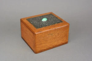 Arts and Crafts oak box with pewter and glass jewel decoration circa.1910 ET - Picture 1 of 8