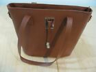 Luxanne tote bag lovely cognac color with gold trim + cross body /shoulder strap
