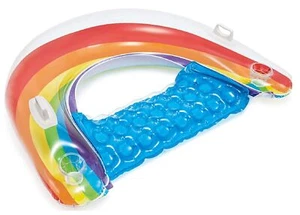 Raro DIFÍCIL DE ENCONTRAR Color Arco Iris Nuevo INTEX Sit N Float Inflable Piscina Balsa Salón - Imagen 1 de 3
