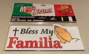 Bless My Familia Car Auto Refrigerator Magnet (8 inches by 3.25 inches) NEW - Picture 1 of 4