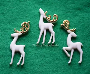 Majestic Reindeer / White Reindeer / Shank Back Buttons / Dress It Up Holiday - Picture 1 of 3