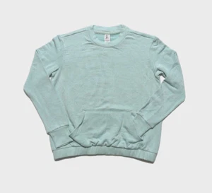 ATHLETA GIRL MINIMALISTIC GREY SWEATSHIRT LONG SLEEVE KANGAROO POCKET Sz XL - 14 - Picture 1 of 6