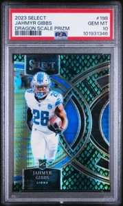 Jahmyr Gibbs 2023 Panini Select Dragon Scale /70- Premier Level PSA 10 - Lions - Picture 1 of 1