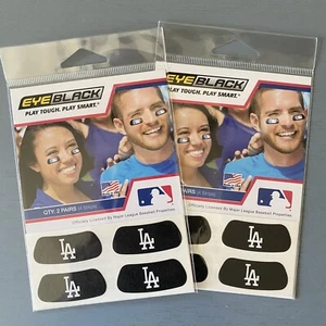 (2) LA Dodgers Eye schwarze Aufkleber Baseball authentisch Team Spirit Fan - Bild 1 von 1