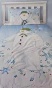 THE SNOWMAN RAYMOND BRIGGS SINGLE DUVET COVER + PILLOWCASE VGC XMAS COLLECTOR X - Picture 1 of 1
