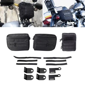 Club Style Saddlebags & T-Bar Bag for Harley Dyna Softail Sportster XL 1200 883 - Picture 1 of 9