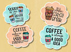 Coffee Quotes Sticker | Single/Pack | Laptop | Waterbottle | Phone Case Decals