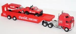 Yatming Kenworth Team Turbo Car Hauler Coca Cola Truck w/ 4 x 4 & Van Hartoy - Picture 1 of 19