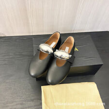 Alaia Women's Round Toe Single Button Elastic Band Flat Sole Shoes