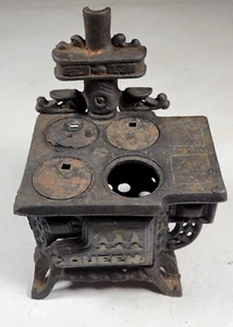 *ANTIK* Queen Gusseisen Mini Verkäufer Anfang 1900 Muster Spielofen - Bild 1 von 4
