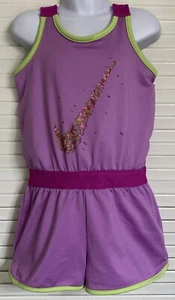 Girl's NIKE DRI-FIT One-Piece Sleeveless ROMPER Shorts, 6X, Purple - Picture 1 of 4