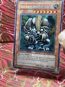 Green Baboon, Defender of the Forest Yugioh (RP02-EN099) Secret Rare Limited NM - Picture 1 of 4