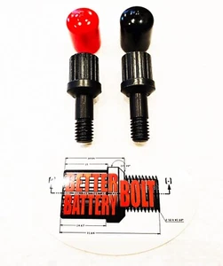 GM Style Side Post Battery Terminal Bolts DOUBLE CABLE LENGTH LONG SIDE (1 pair) - Picture 1 of 11