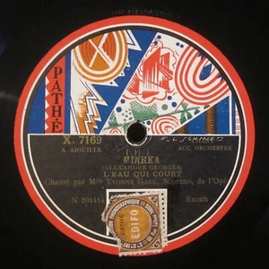 PATHE ART 78 RPM YVONNE GALL Soprano MIARKA / LAKME - X 7169 - Picture 1 of 2