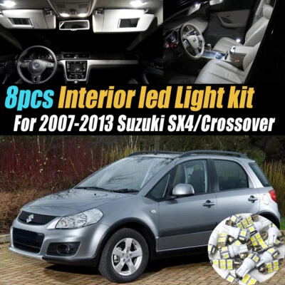 Kit de bombillas LED interiores de coche blancas de 8 piezas para Suzuki SX4/Crossover 2007-2013 Foto 1 de 4