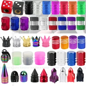 4pcs Luminous Crown Car Wheel Tyre Tire Rim Air Stem Valve Caps Dustproof Cover - Picture 1 of 106