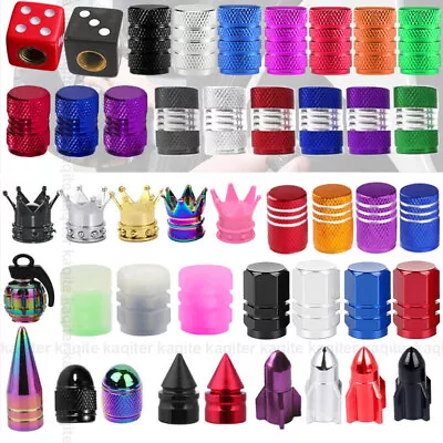 4pcs Luminous Crown Car Wheel Tyre Tire Rim Air Stem Valve Caps Dustproof Cover - Image 1 of 4