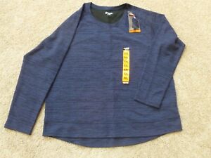 Kirkland Signature Ladies’ Crew Pullover top shirt dark Blue Heather, Size xxl