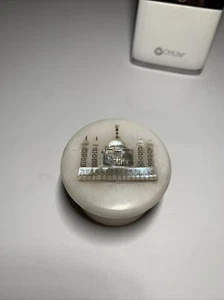 Vintage Taj Mahal Alabaster Trinket Box - Picture 1 of 9