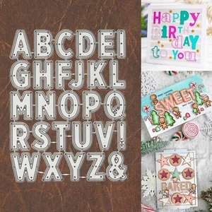 Outline Alphabet Cutting Dies w Punctuation – Solid Inner Capital Letters - Picture 1 of 5