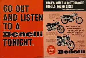 1967 2 Seiten Benelli 250 Barracuda 125 Sprite Motorrad Printanzeige - Bild 1 von 1