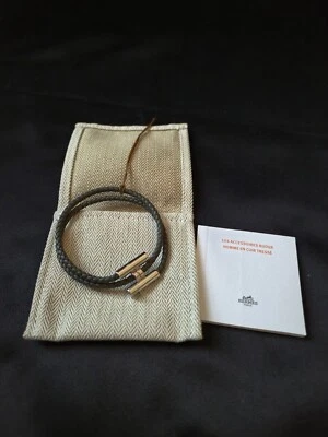 BRAND NEW -JEWELLERY HERMES BRACELET TOURNIS TRESSE VEAU S VEAU SWIFT T5 - Image 1 of 4