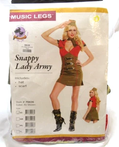 Musik Beine bissige Dame Armee Erwachsene sexy Kadett Soldat Kostüm 3-teilig Größe XS - Bild 1 von 5