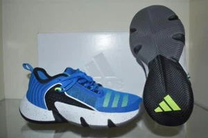 Zapatos de baloncesto Adidas para niños grandes Trae ilimitados IG5905 negros/azules nuevos en caja - Imagen 1 de 3