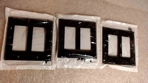 3 Leviton Decora Dekorateur 2 Gang Wandplatte schwarz plus 4 passende Schrauben EA NEU - Bild 1 von 6