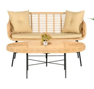 GartenMöbel Sofa 2 Sitzer Couchtisch Sitzmöbel Sofagarnitur Terrasse Tisch Neu - Bild 1 von 1