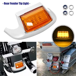 Amber Lens Rear Fender Tip Light For Harley FLSTC For Road King FLHR 1994-2013 - Picture 1 of 13