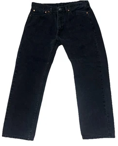 Levi's 505 Men's Regular Fit Jean, 34Wx32L  Black Denim-Read - Picture 1 of 7