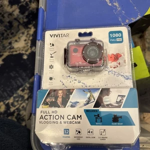 VIVITAR Full HD 1080p Action Cam DVR786HD 60FPS 12 Megapixel Waterproof Case Red - Picture 1 of 7