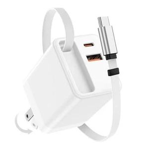 Retractable Wall Charger, 65W USB C Charger Block with Retractable Type C - Picture 1 of 8