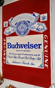 Vintage 1970er Budweiser "König der Biere" 23" x 30" Filz Poster super gepflegt  - Bild 1 von 4