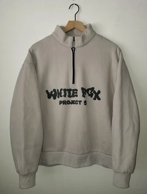 WHITE FOX Project 5 Sweatshirt Dove Gray 1/2 Zip Pullover Oversized Fleece M/L - Image 1 of 4