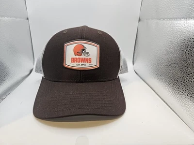 47 Brand Cleveland Browns Mesh Trucker Cap Hat Adjustable White Helmet Logo NWOT - Image 1 of 4