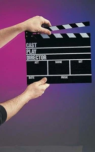 HOLLYWOOD BROADWAY MOVIE DIRECTOR'S CLAPBOARD CLAPPER CLACKER ACCESSORY - Picture 1 of 2