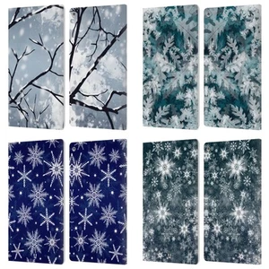 HEAD CASE DESIGNS WINTER PRINTS LEATHER BOOK WALLET CASE COVER FOR AMAZON FIRE - Picture 1 of 10