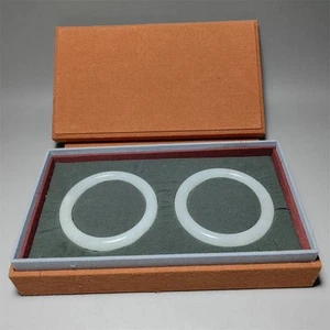 Pair Chinese Export White Jade Bracelet - Picture 1 of 6