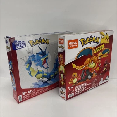 MEGA Pokémon Interlocking Building Bricks Charmander   & Magikarp Evolution Sets - Image 1 of 4