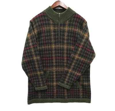 Vtg Jones New York Sport Womens 100% Wool Sweater Sz S Oversized Tartan Plaid - Image 1 of 4