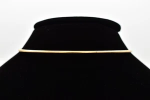 Collana Choker Vintage Collare Filo Oro Lucido Spessa Metallo Rotonda NOS ANNI 80 BinA5 - Foto 1 di 12