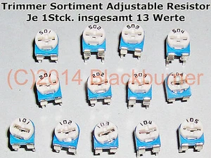 1x Sortiment Trimmer 100R,1K,10K,100K,1M,200R,2K,20K,200K,500R,5K,50K,500K vert. - Bild 1 von 2