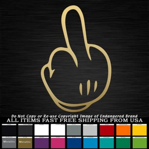 Funny Mickey Mouse Middle Finger FU JDM Boost Car Truck Sticker Decal - Picture 1 of 15