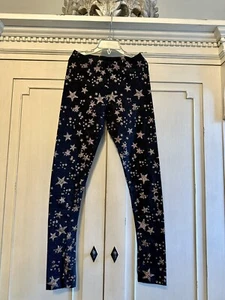 Zara Glitter Leggings Girls Size Large 13-14 Gray Cotton Stretch - Picture 1 of 8