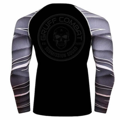 Camisa Gruff Combat BJJ Rash Guards Agarre MMA Jiu Jitsu No Gi UFC Ropa de Lucha Foto 1 de 4