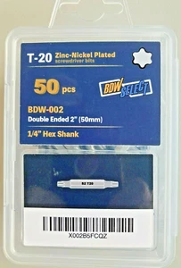 Brocas estrella Torx #20 de doble cabeza T20 50 piezas 1/4 pulgada Paquete de contratista de vástago hexagonal - Imagen 1 de 2